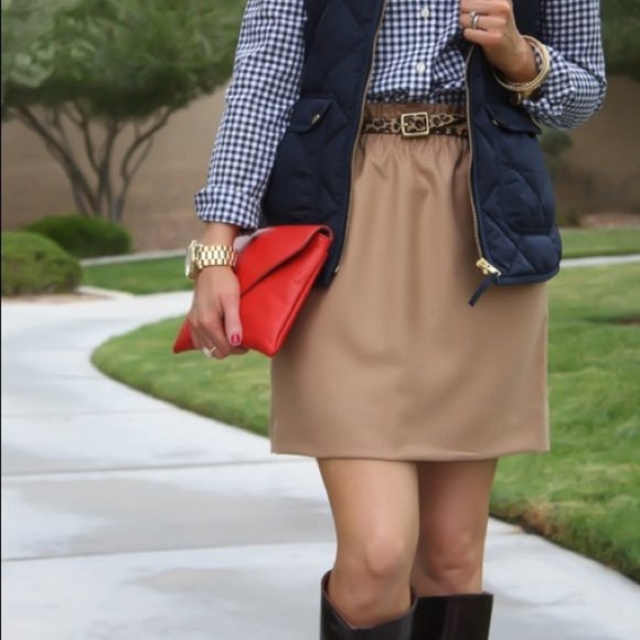 J Crew Wool Sidewalk City Skirt in slate blue NWT - Picture 6 of 7